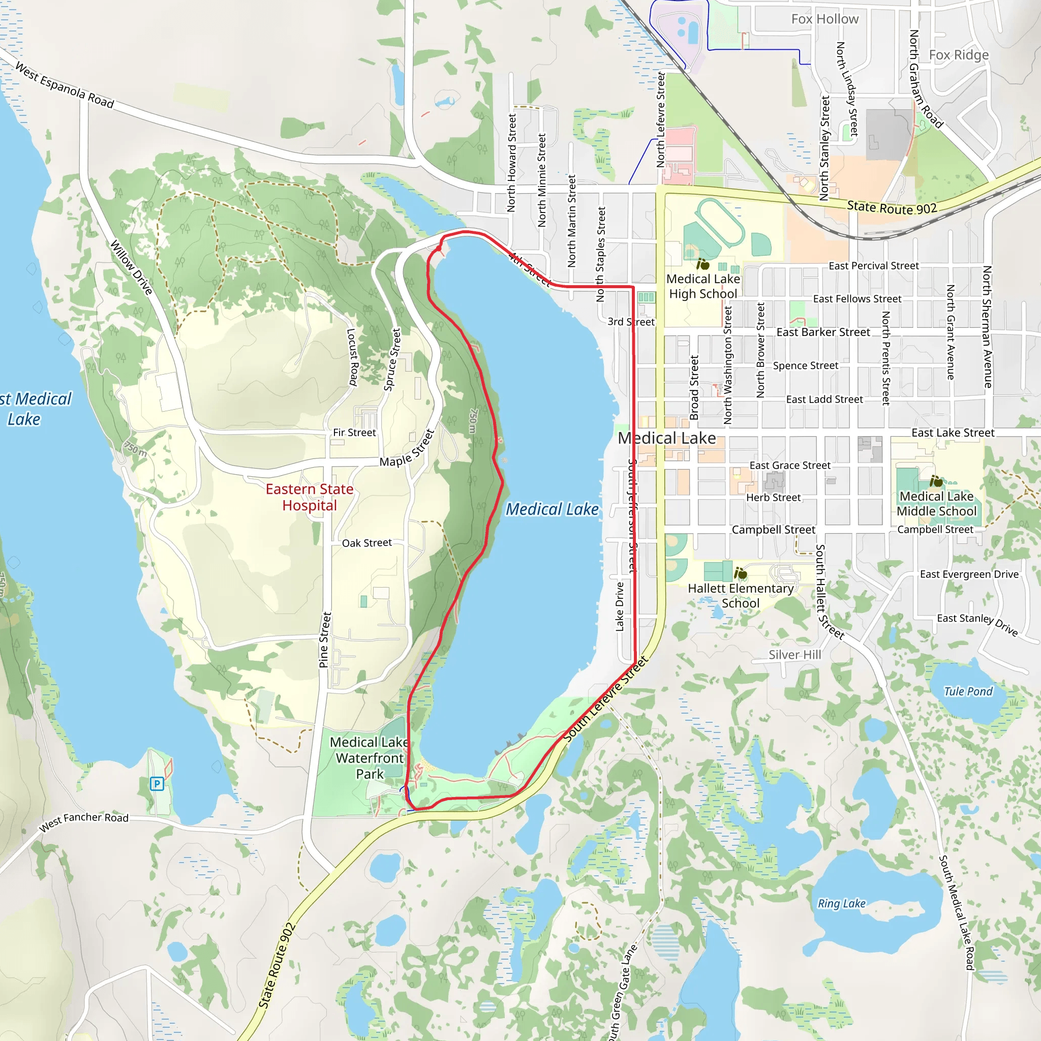 Medical Lake Trail mobile static map