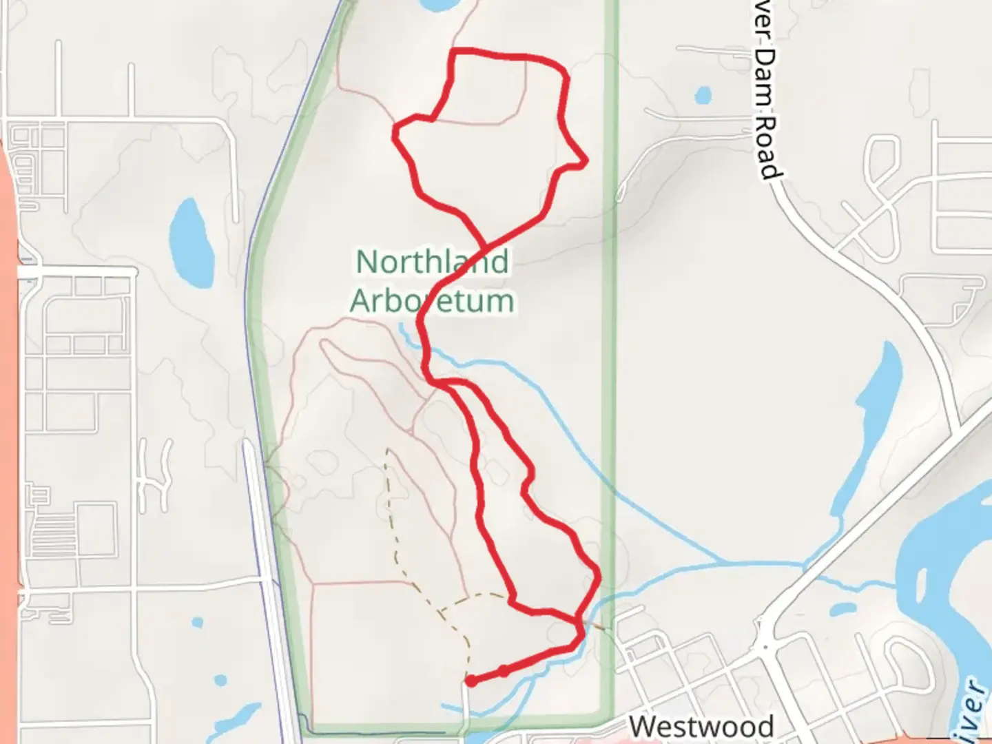 An image depicting the trail Conservation Road Loop and its surrounding area.