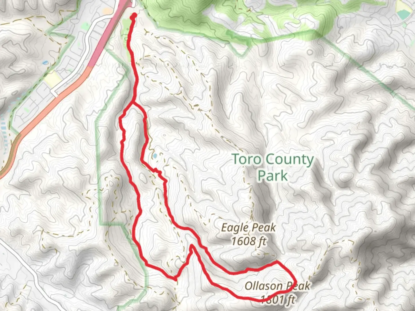 An image depicting the trail Ollason Peak Loop and its surrounding area.