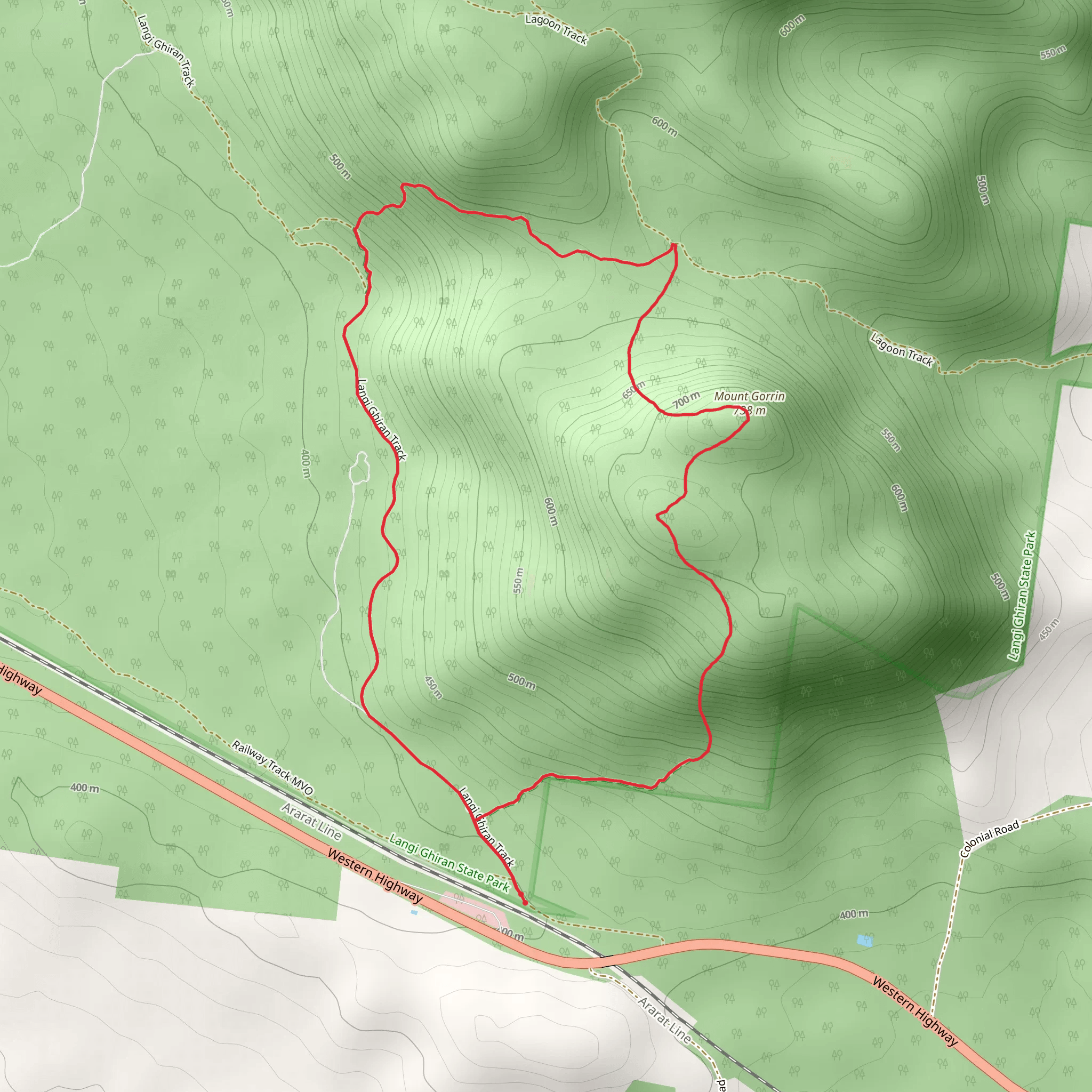 Mount Gorrin Trail mobile static map