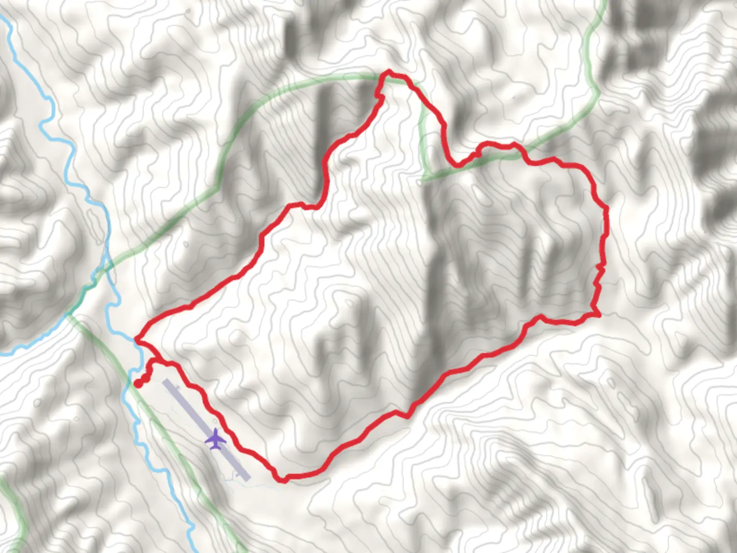 An image depicting the trail Loop around Renshaw Mountain and Burn Top Mountain from Benchmark Road and its surrounding area.