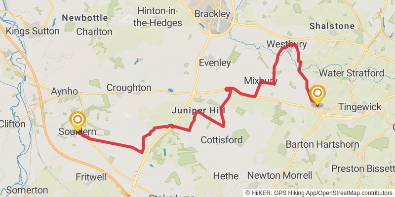 Seven Shires Way stage 5 Map