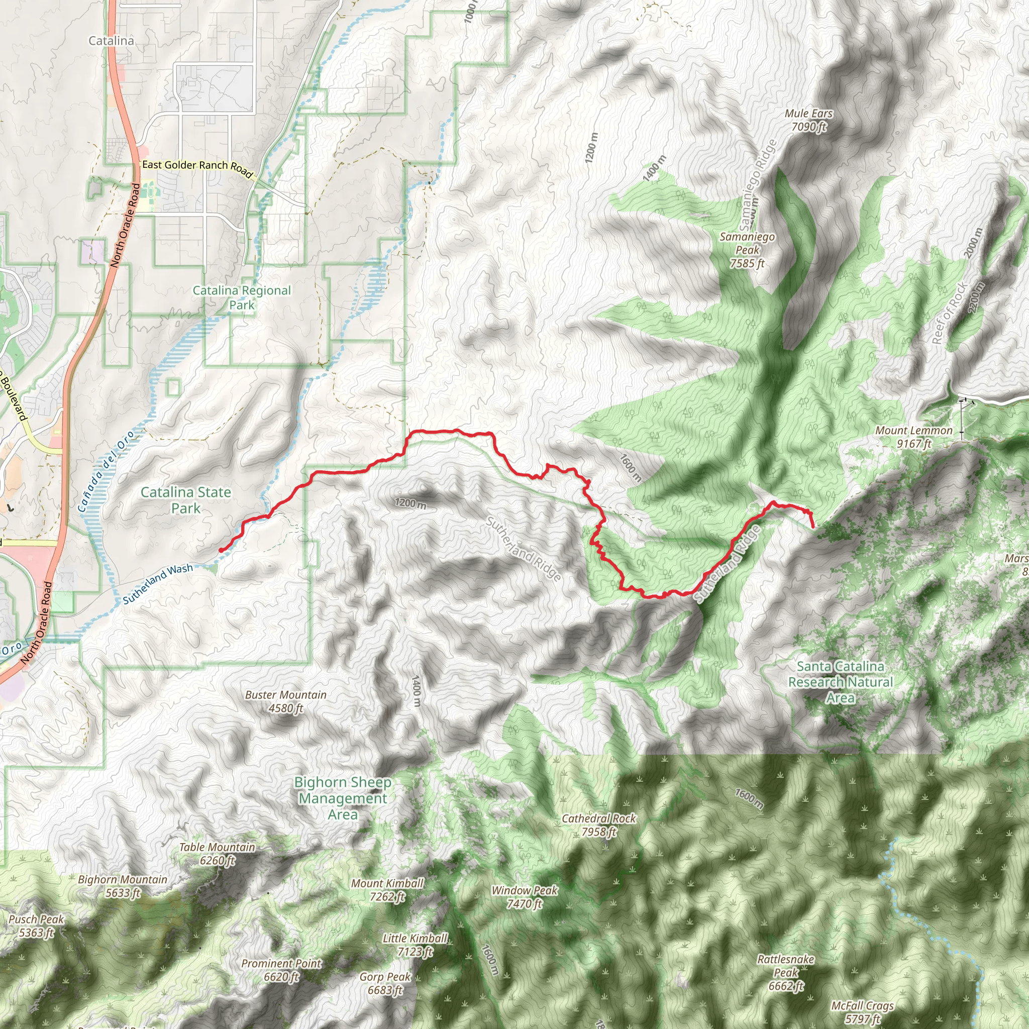 Sutherland Trail mobile static map
