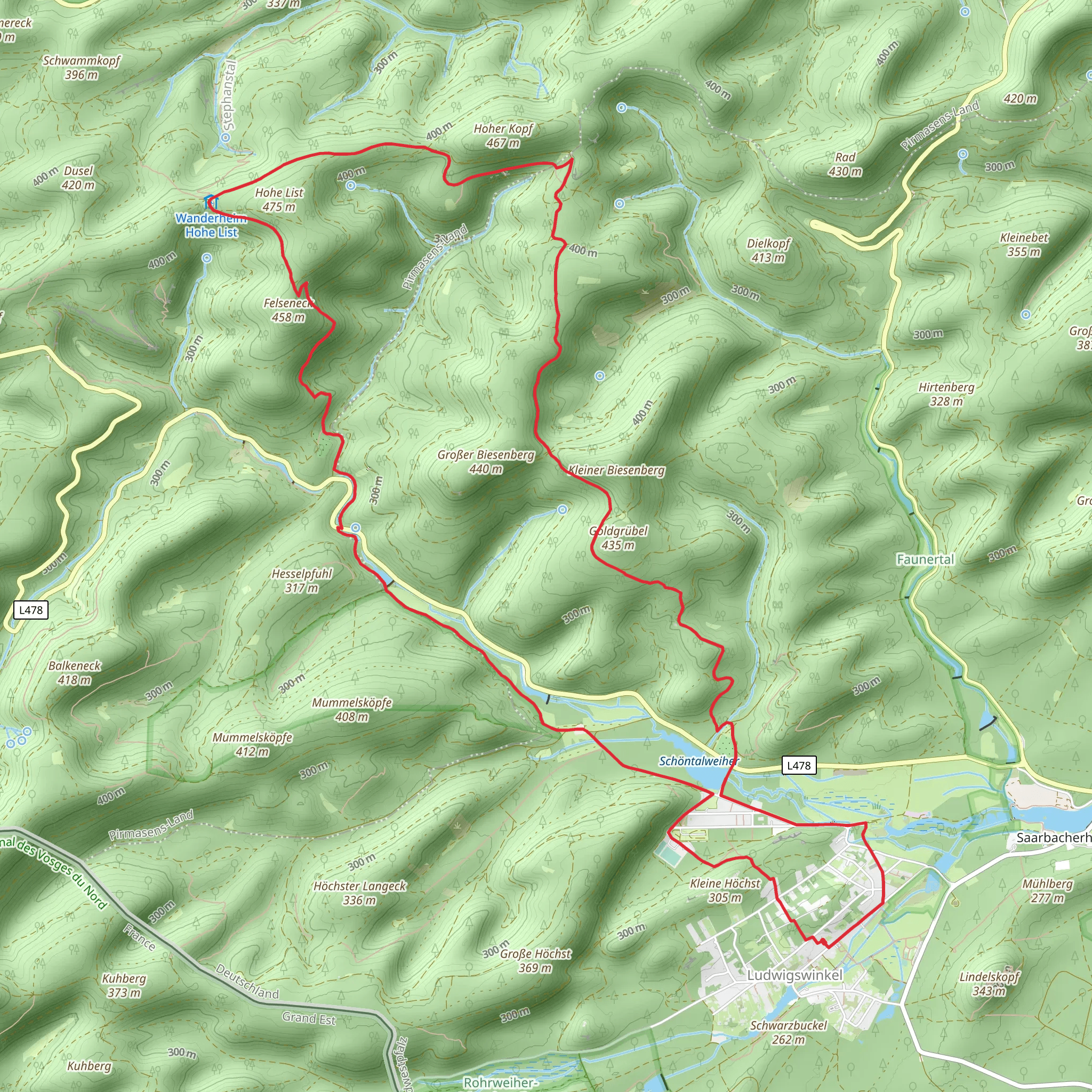 Ludwigswinkel Loop via Zigeunerfels mobile static map