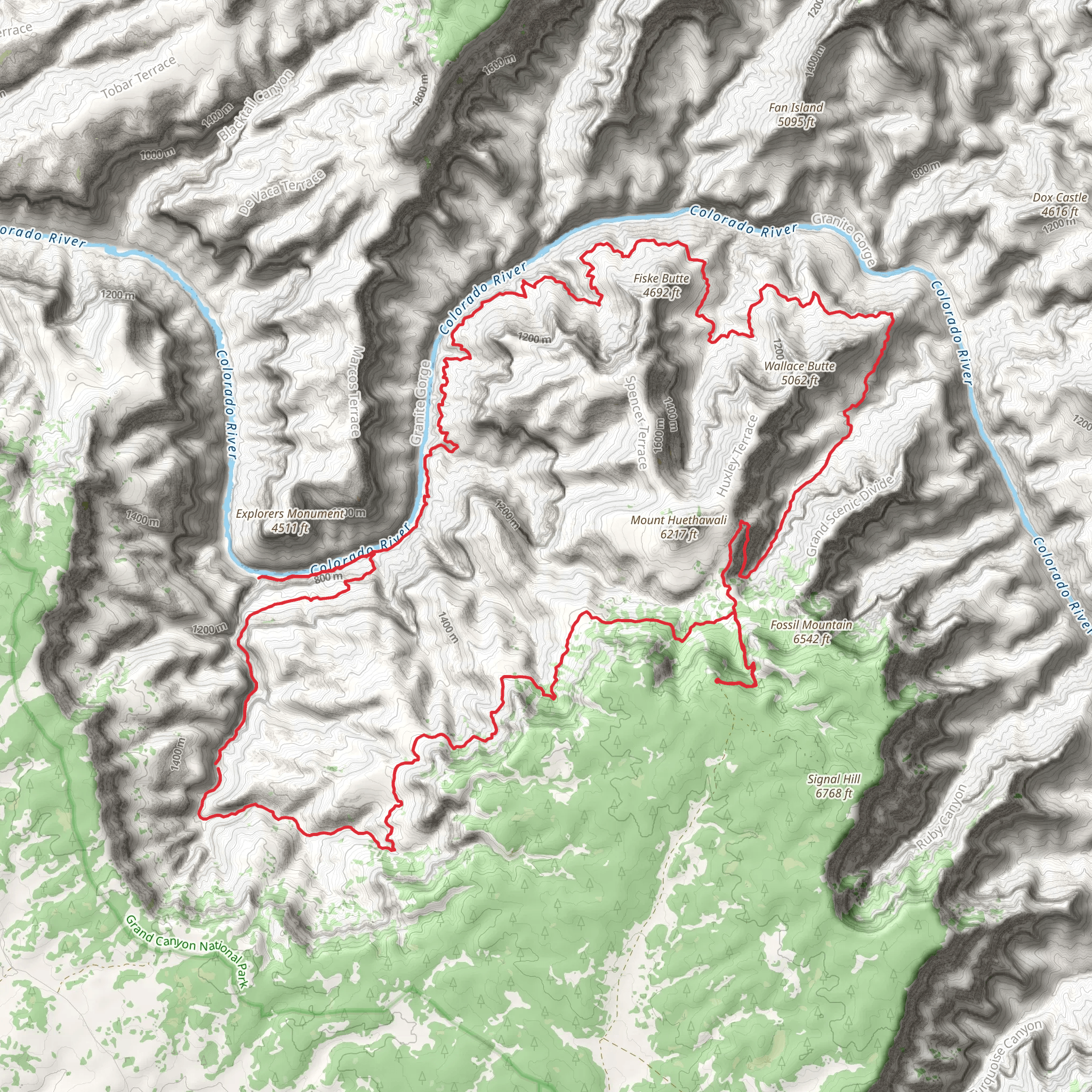 Royal Arch Loop Trail mobile static map