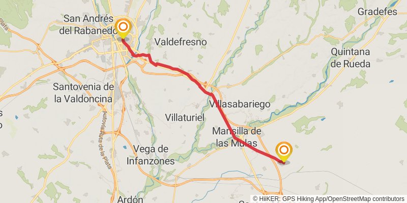 Ruta Jacobea Madrilena stage 16 Map