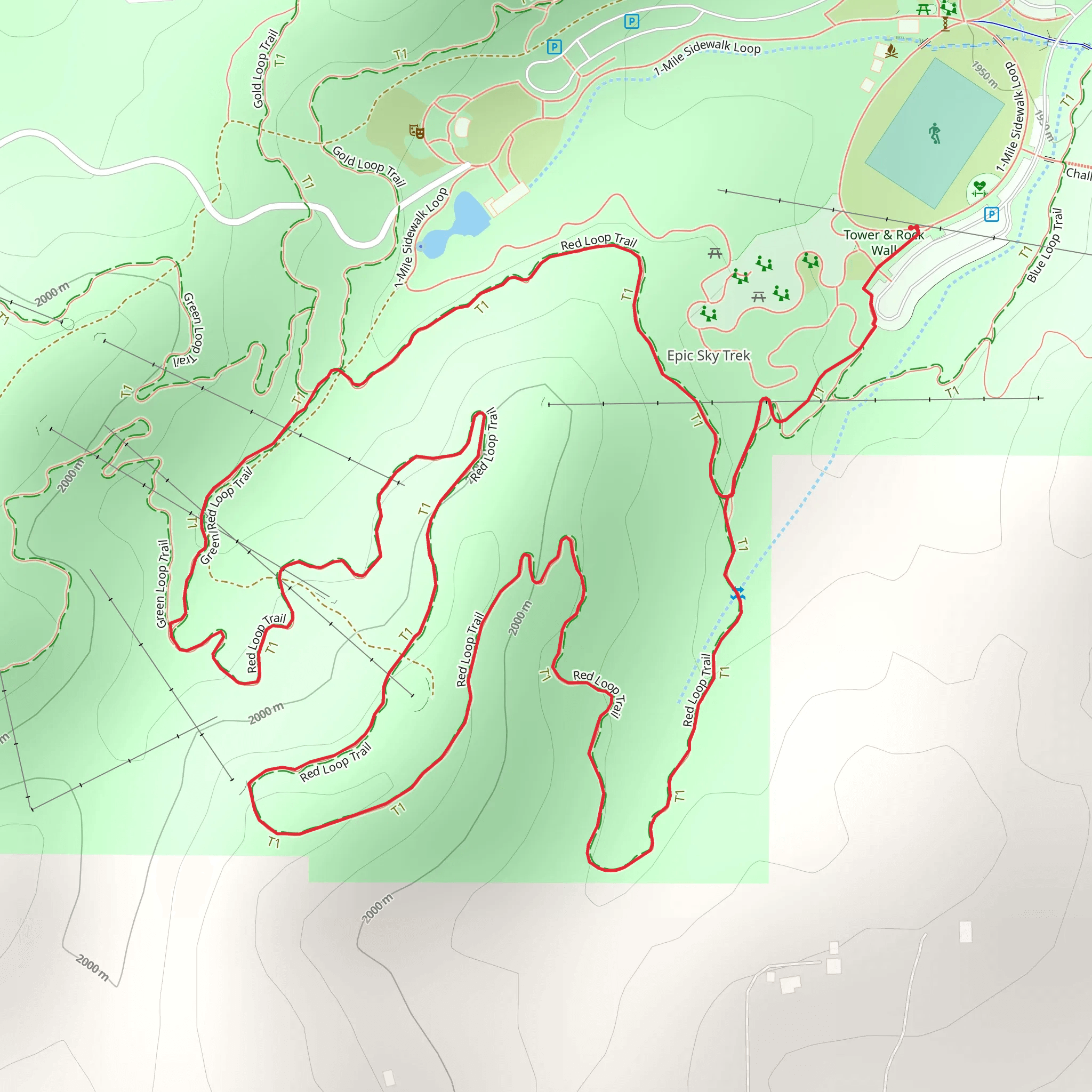 Red Loop and Access Trail mobile static map