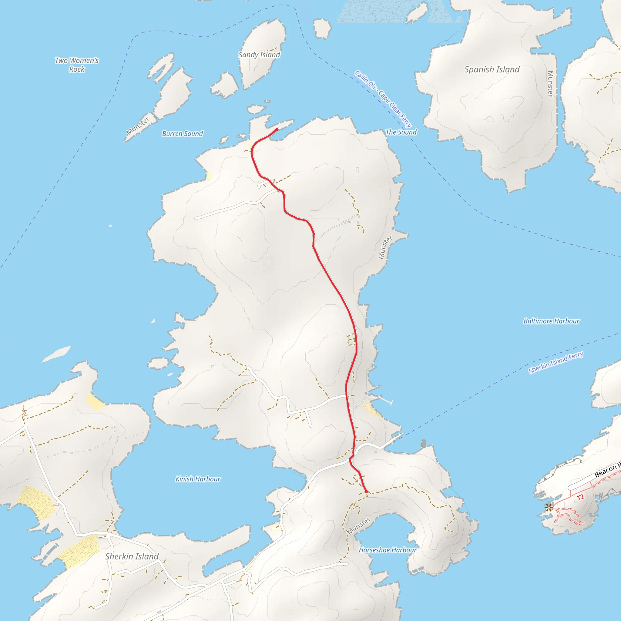 Sherkin Island 3 Yellow Trail mobile static map