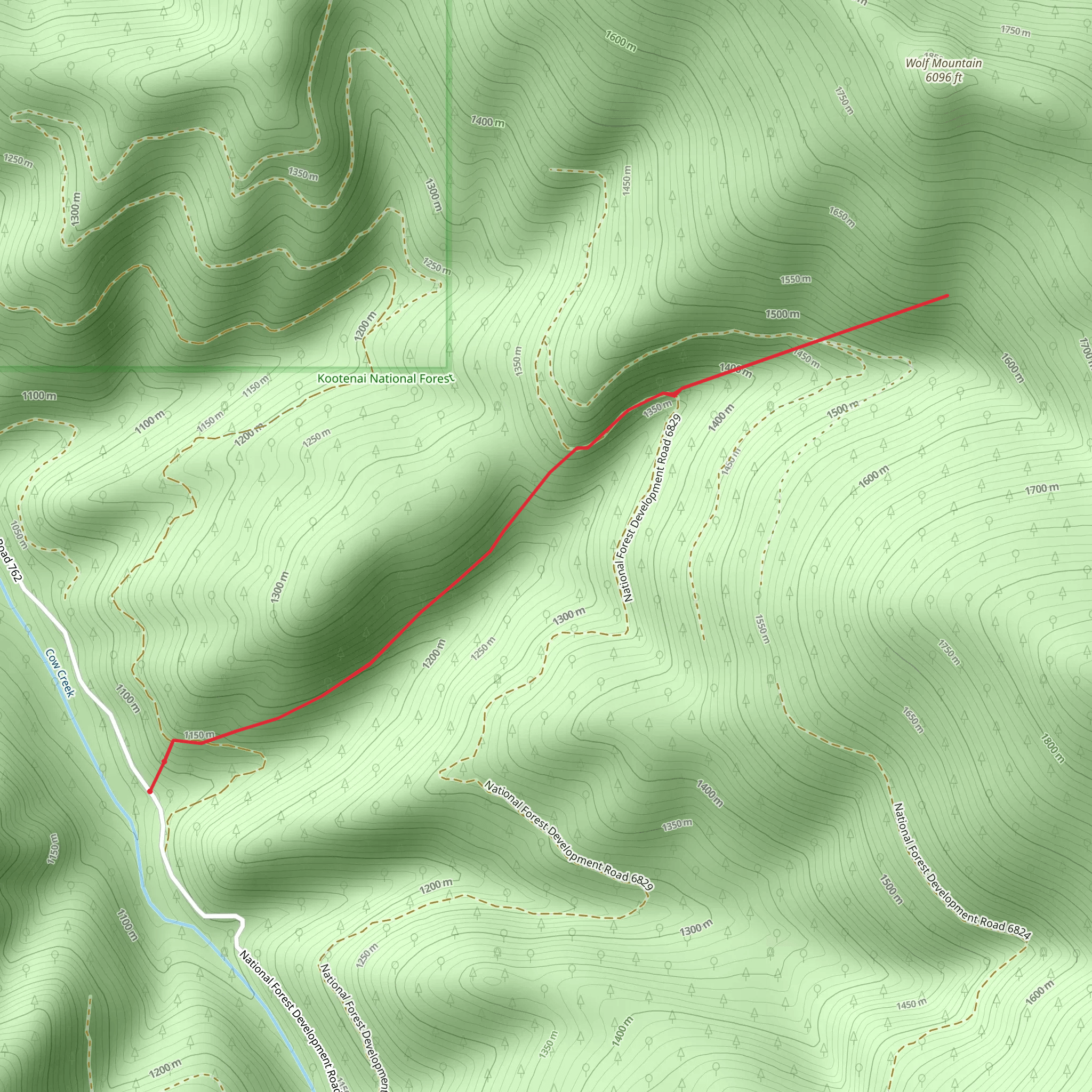 Cow Creek Trail mobile static map