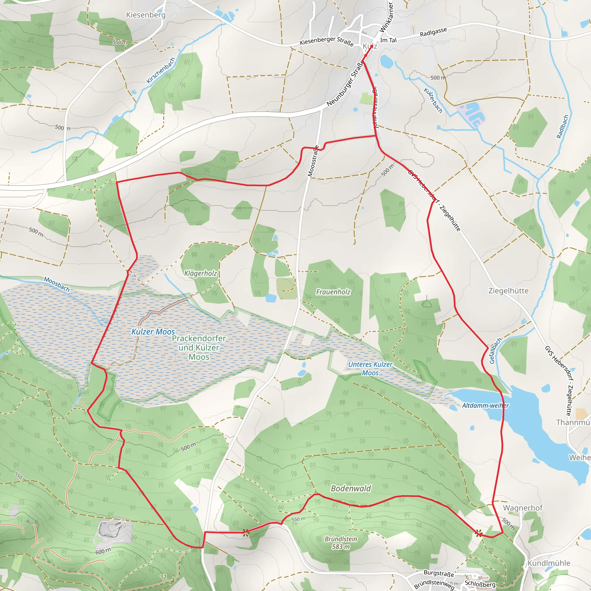 Altdamm Weiher via Moosweg mobile static map