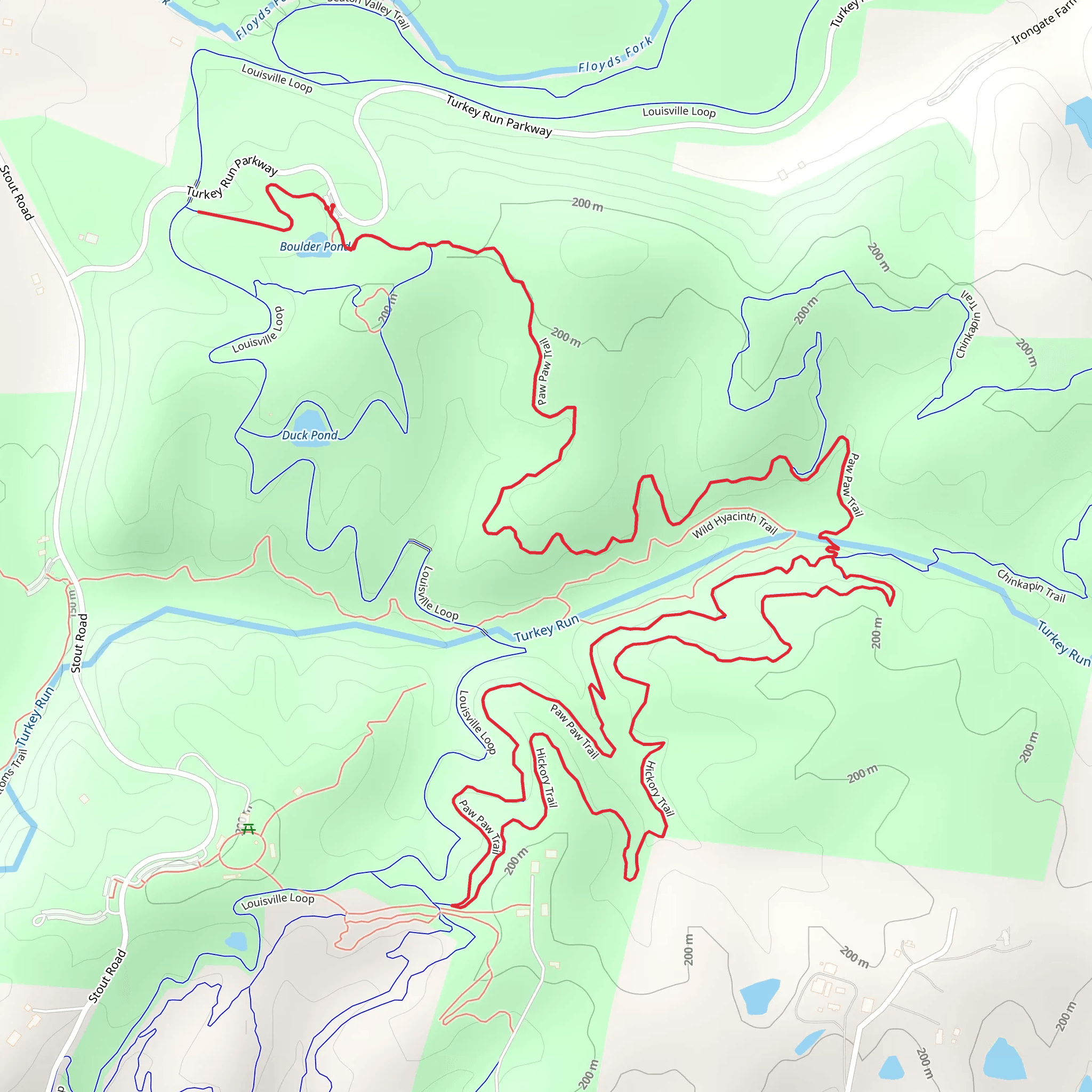 Paw-Paw and Hickory Loop Trail mobile static map