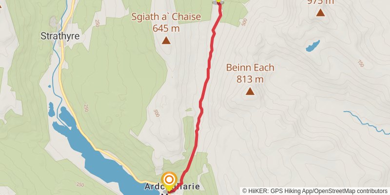 Beinn Each Loop from Loch Lubnaig stage 2 Map