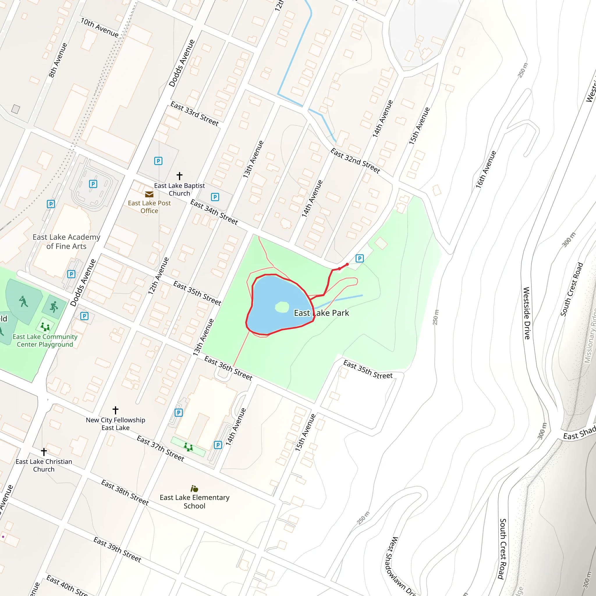 East Lake Park Loop mobile static map