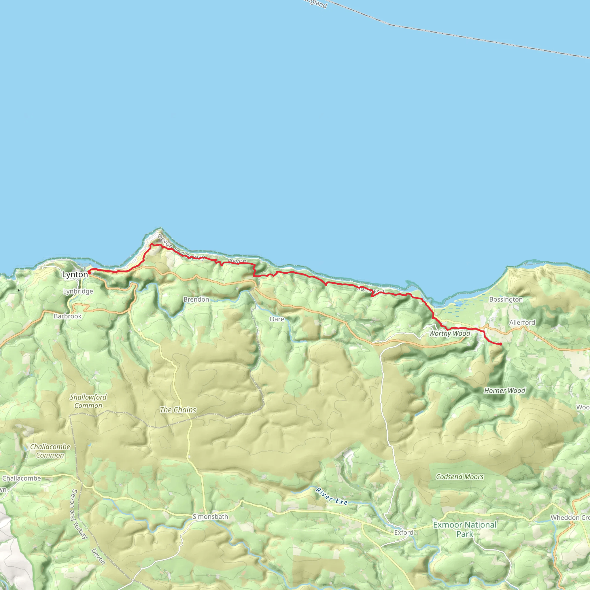 Fi & Sal Porlock to Lynmouth mobile static map