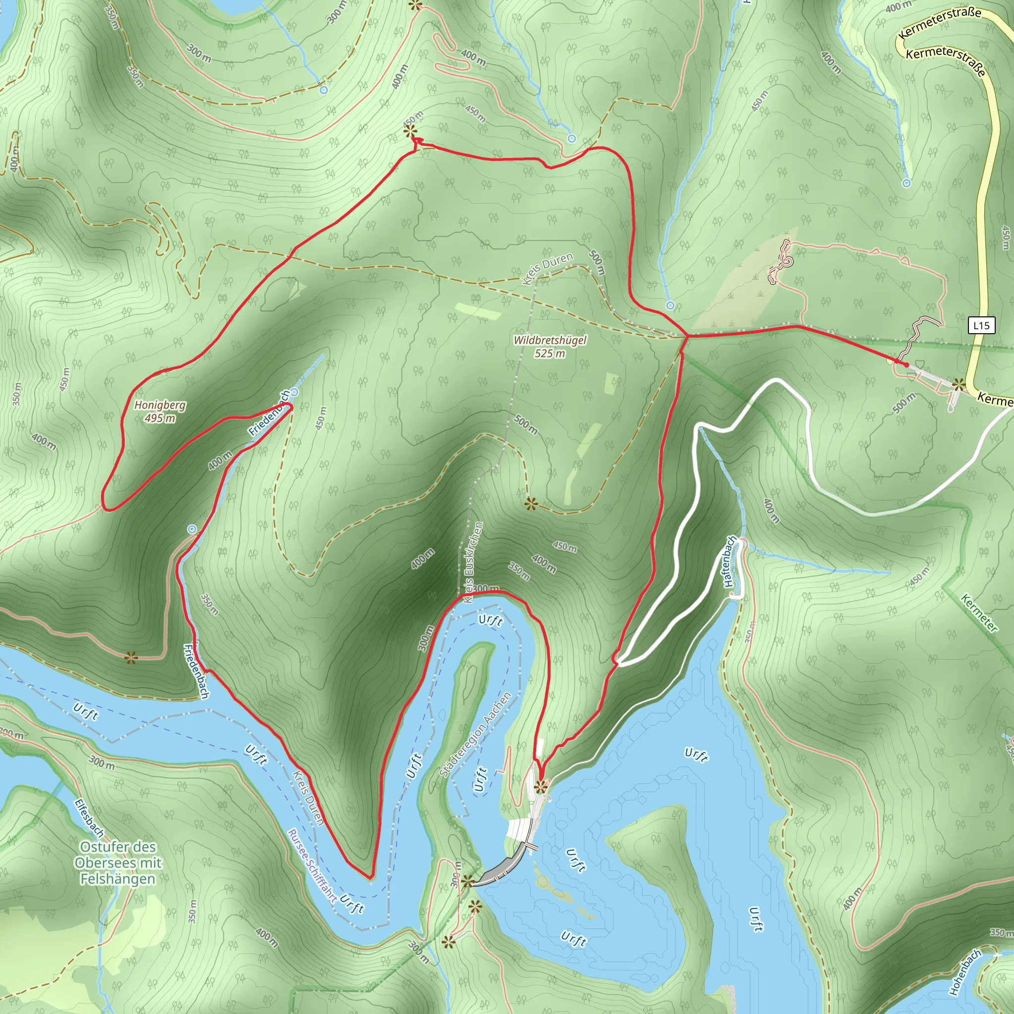 Schwarzes Kreuz, Winterberg and Honigberg Loop mobile static map