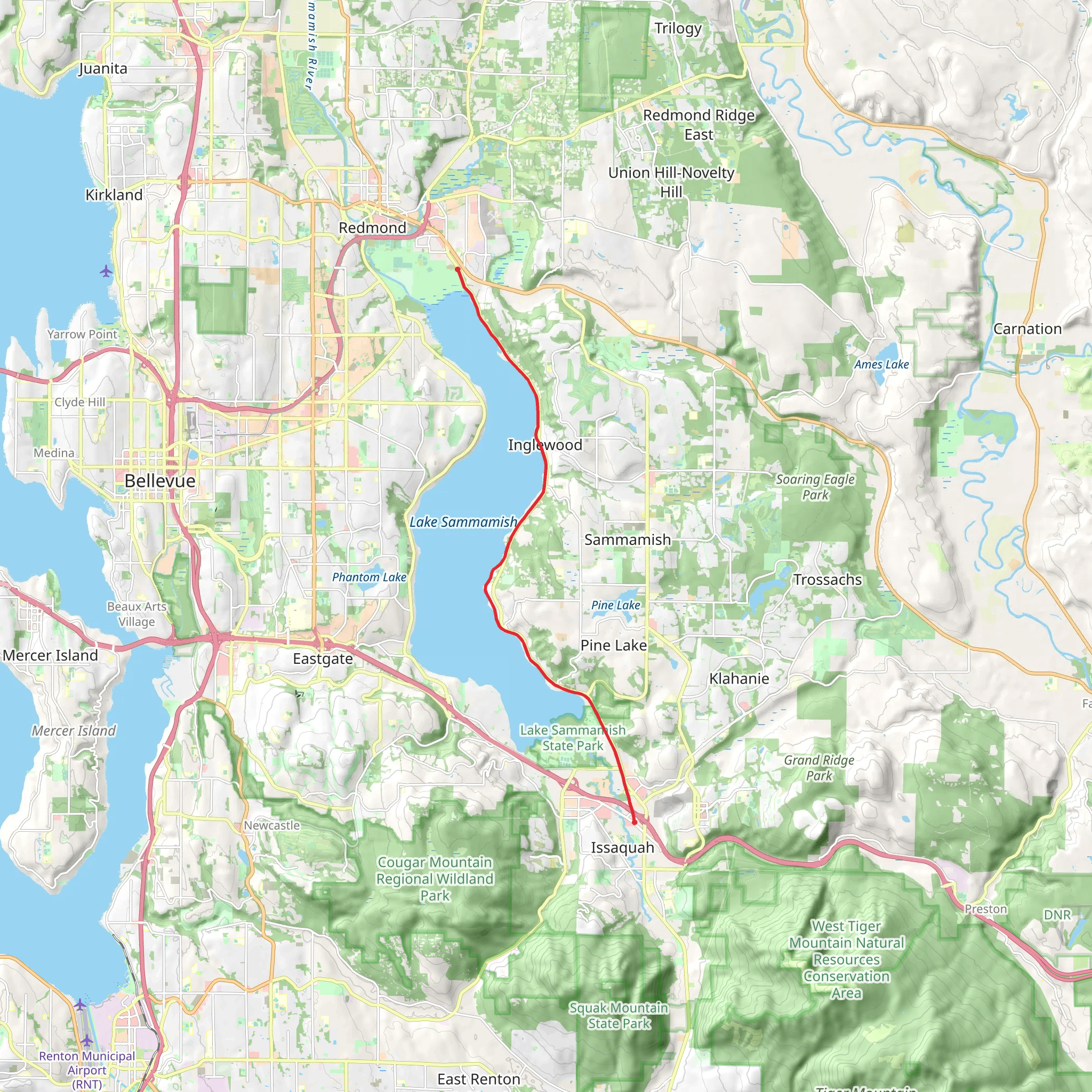 East Lake Sammamish Trail mobile static map