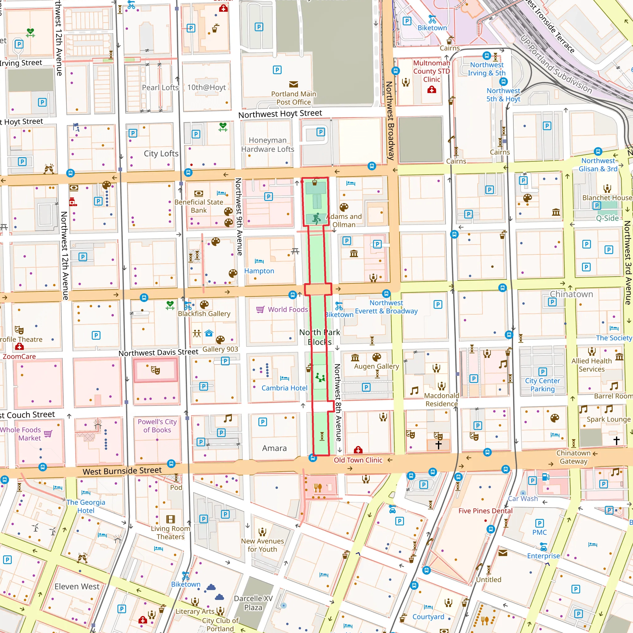 Northwest Park Avenue Loop mobile static map