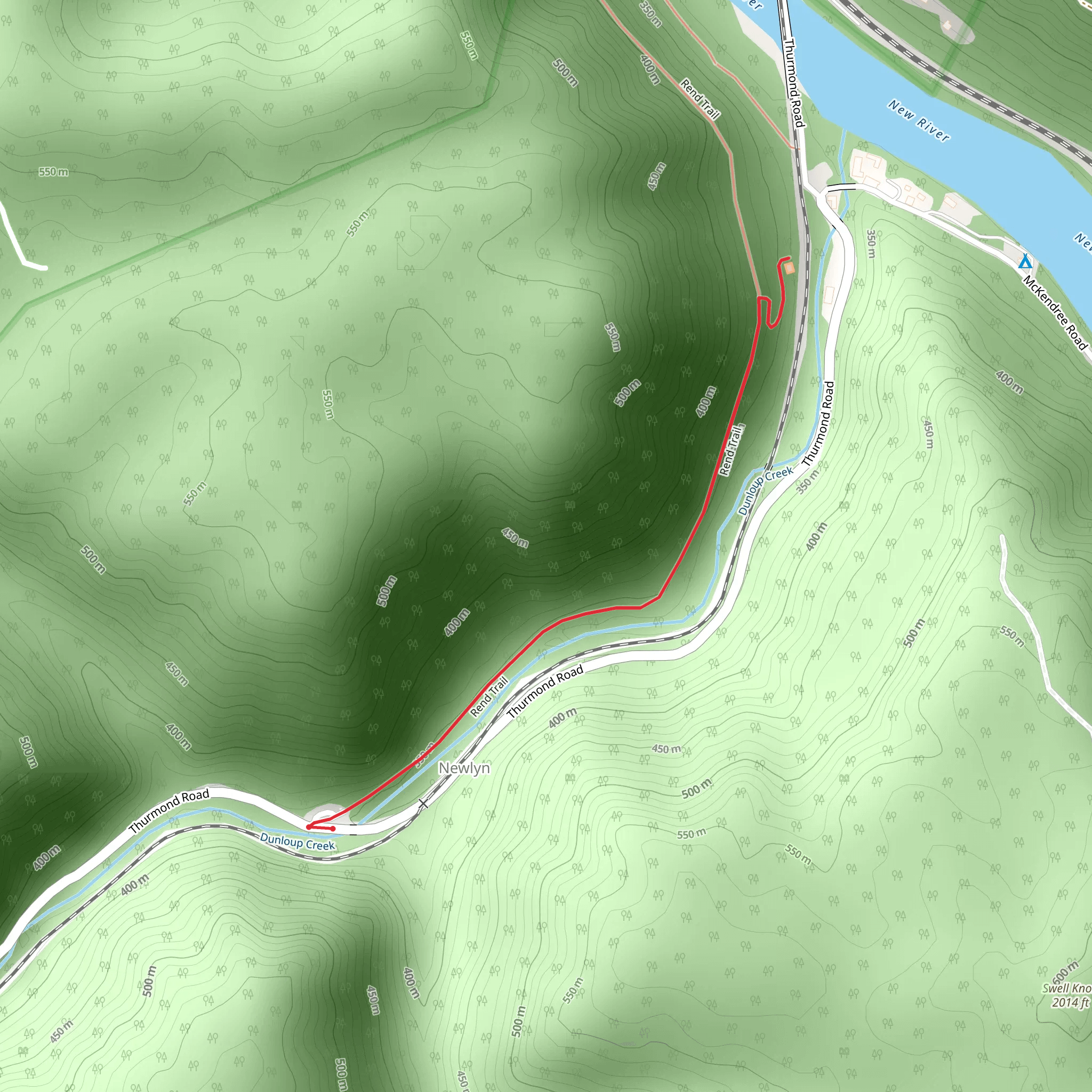 Rend Trail Out and Back mobile static map