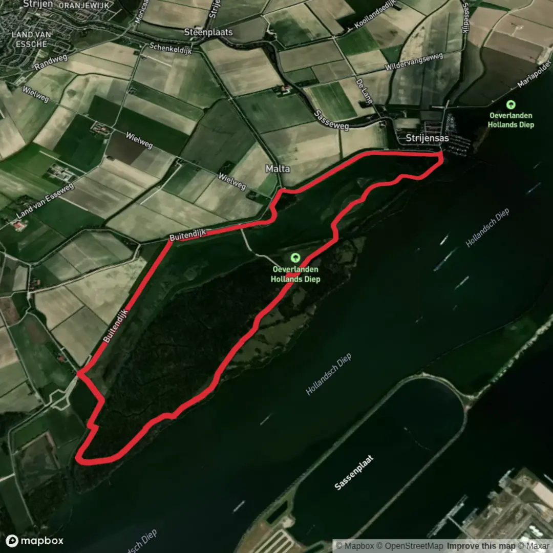 An image depicting the trail Land Van Essche and Buitenlanden Loop and its surrounding area.