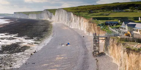 An image depicting the trail Birling Gap Walk from the Tiger Inn and its surrounding area.