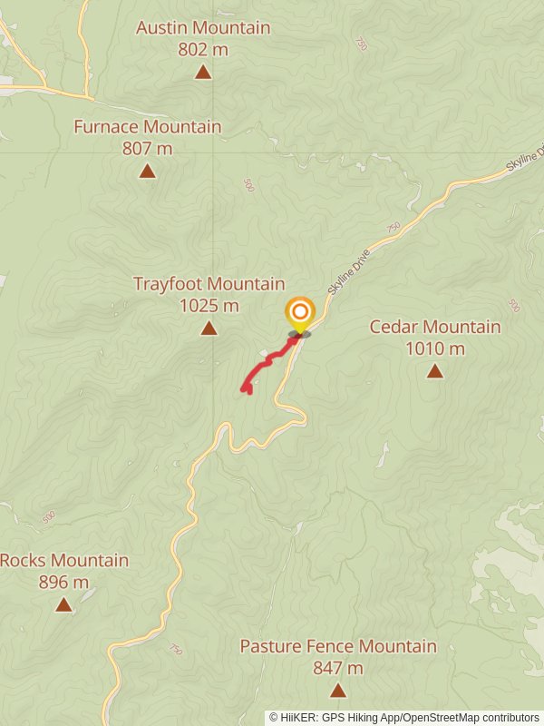 Blackrock Hut via Trayfoot Mountain Trail mobile static map