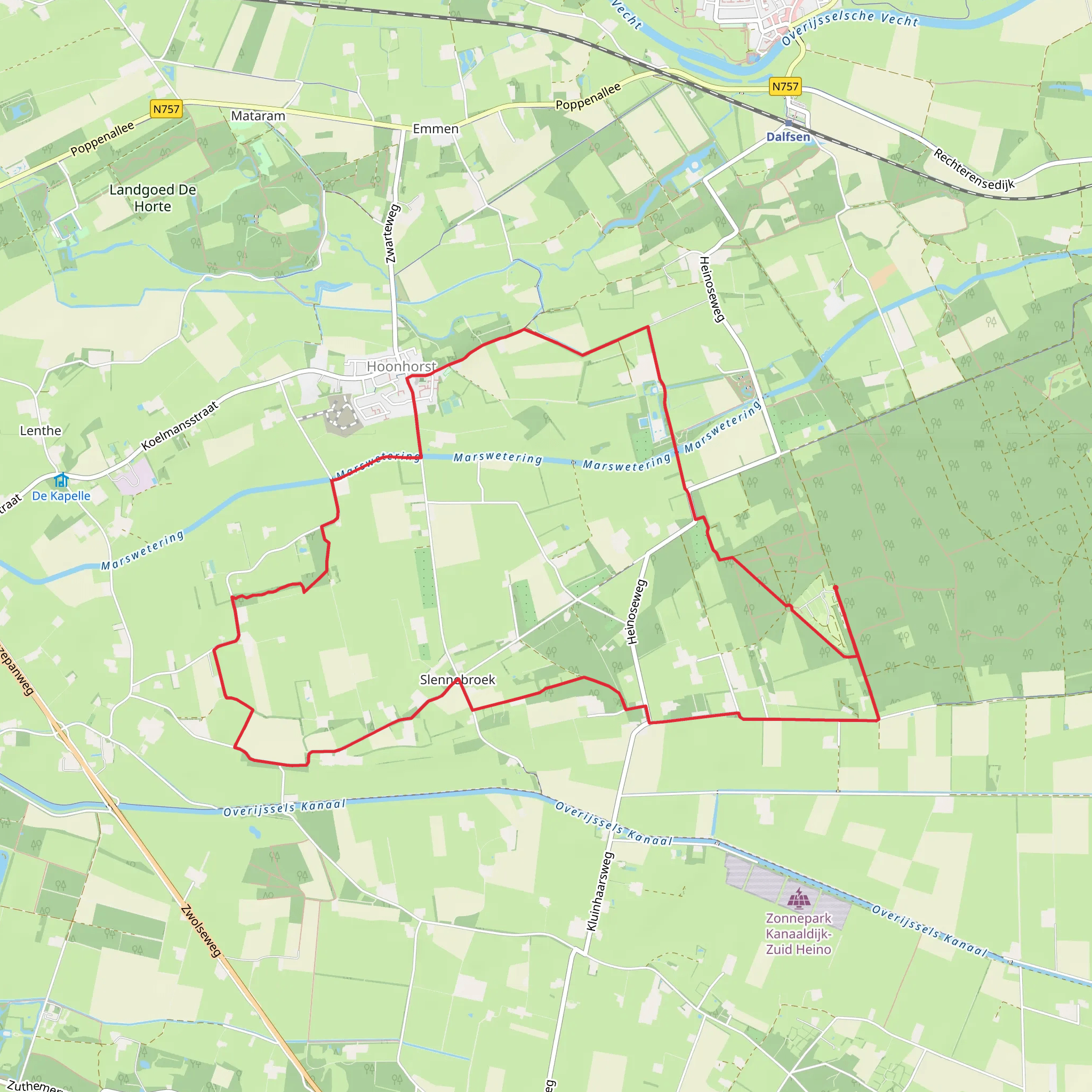 Maarten Van Rossumpad and Vechtdal - Hoonhorst gele Route mobile static map