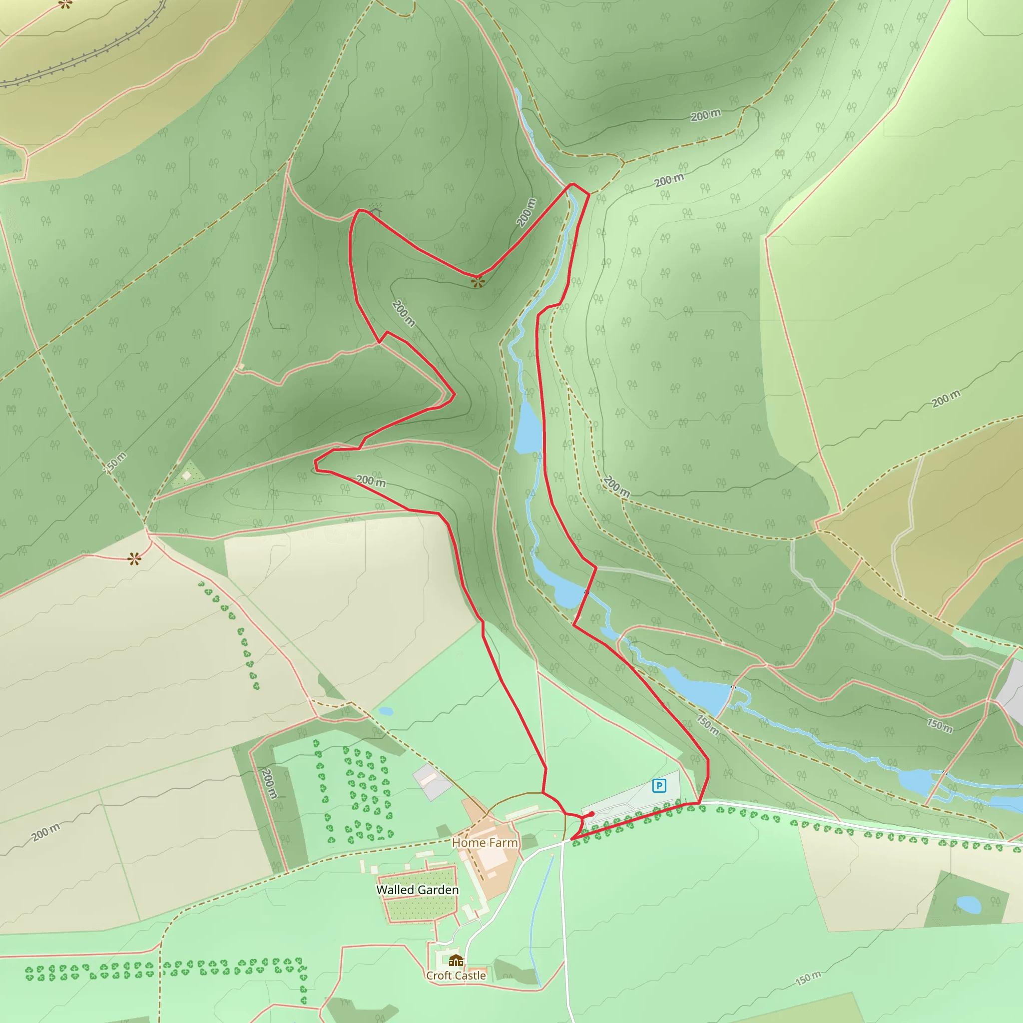 Croft Castle and Parkland Short Loop mobile static map