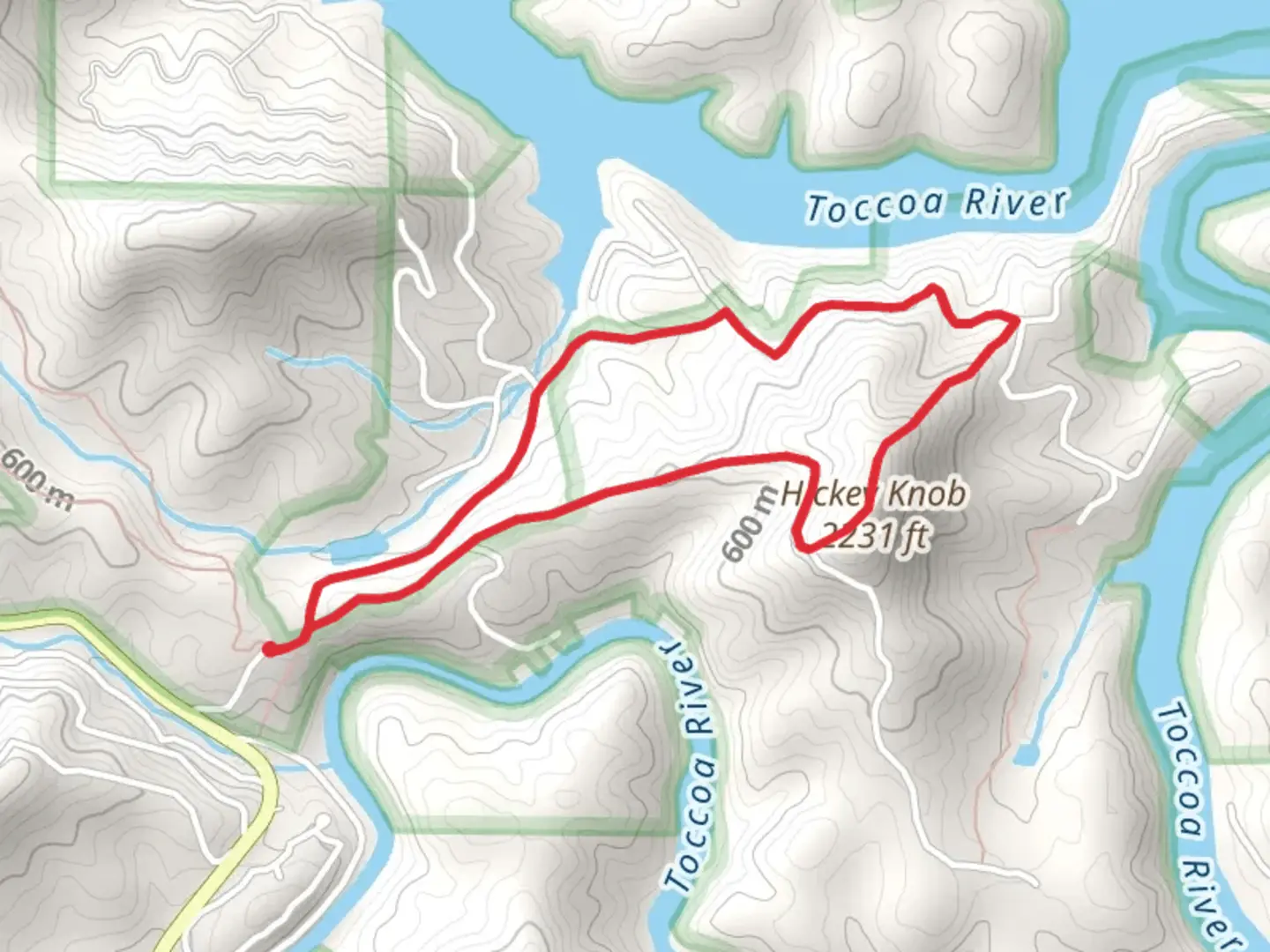 An image depicting the trail Hickey Knob Loop and its surrounding area.