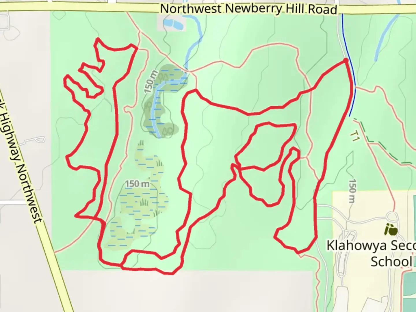 An image depicting the trail Big Cedar, Wolf, and Deer Loop Trail and its surrounding area.