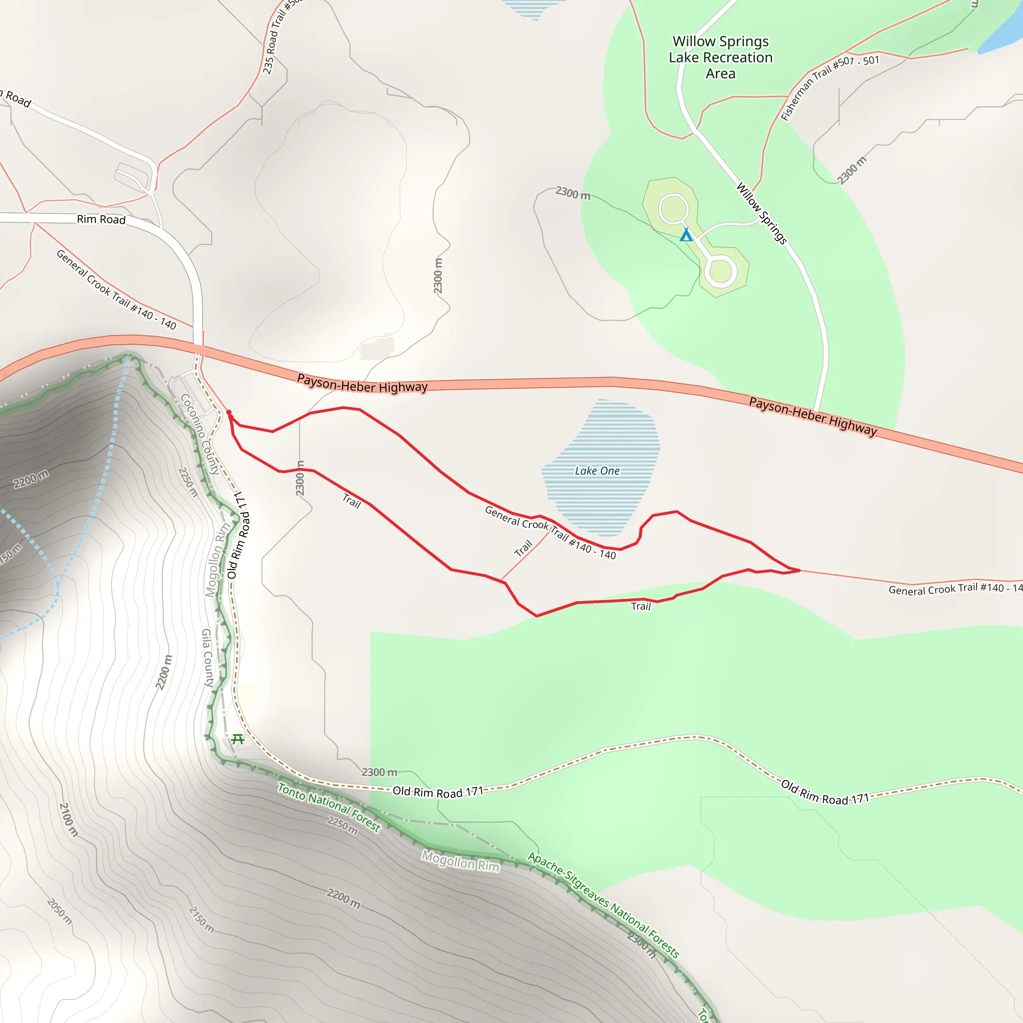 Gray Wolf and General Crook Loop Trail mobile static map