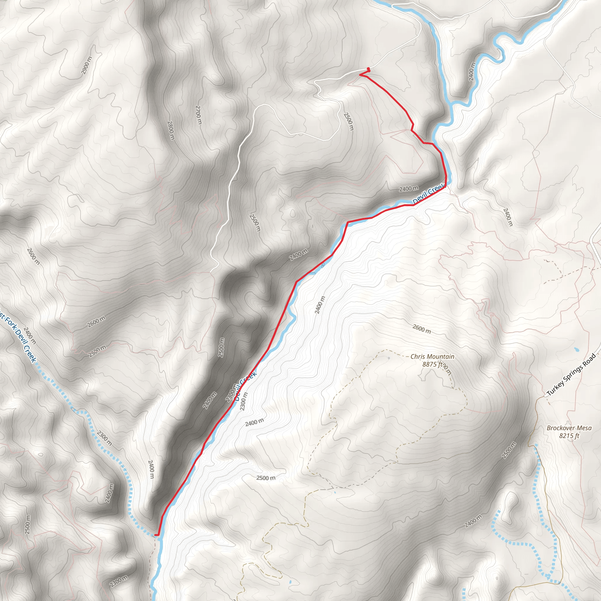 Devil Creek Trail mobile static map