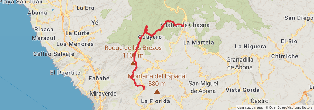 GR 131 De Tenerife stage 6 Map