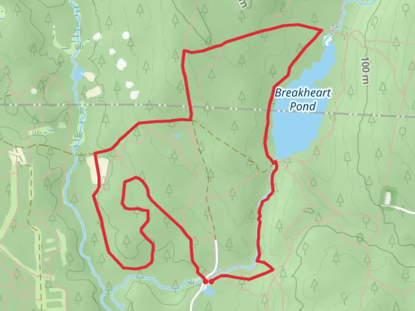 An image depicting the trail Newman Trail and Hicks Loop Trail and its surrounding area.