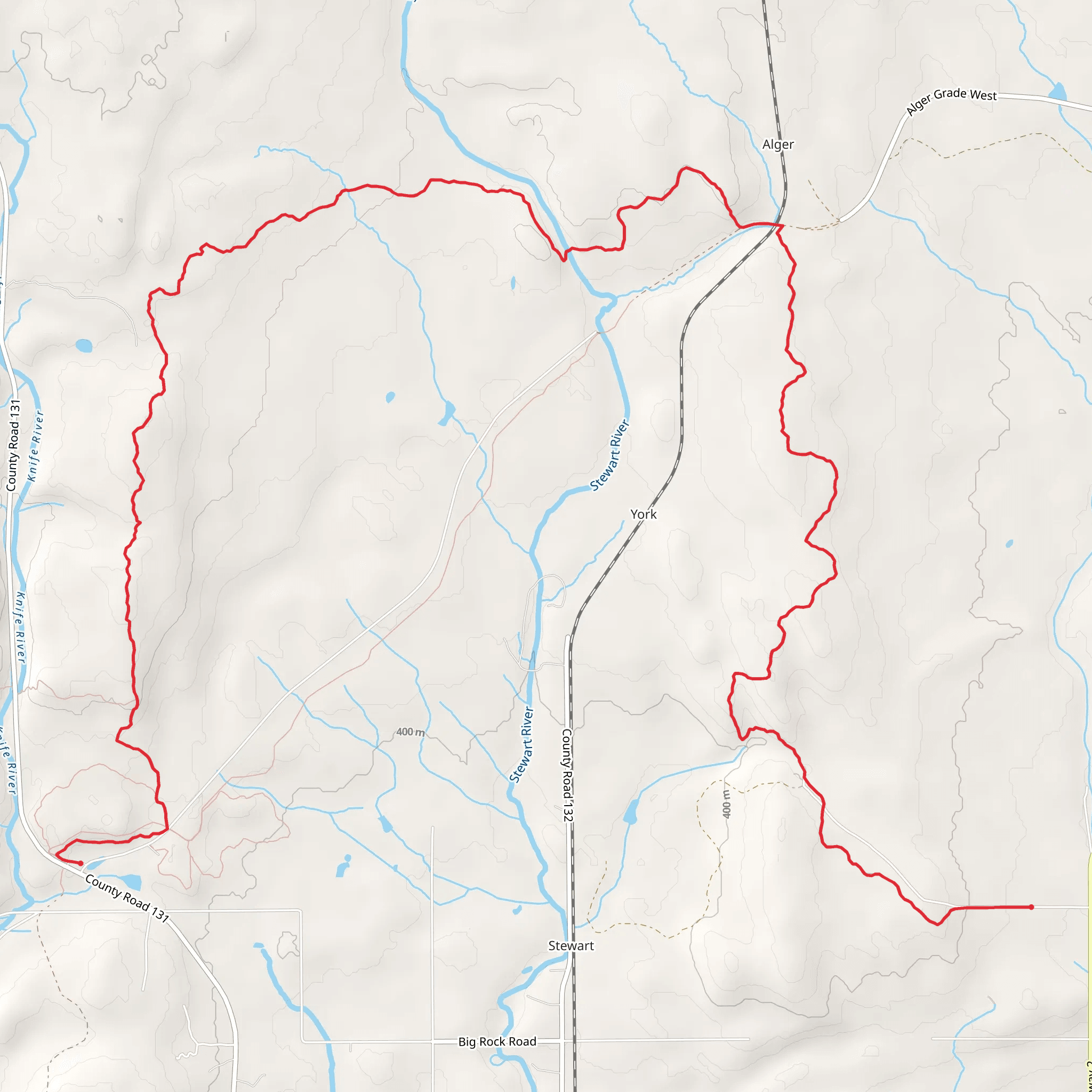 Steward river and Superior Hiking Trail mobile static map