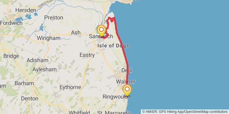 England Coast Path - Ramsgate to Camber stage 2 Map