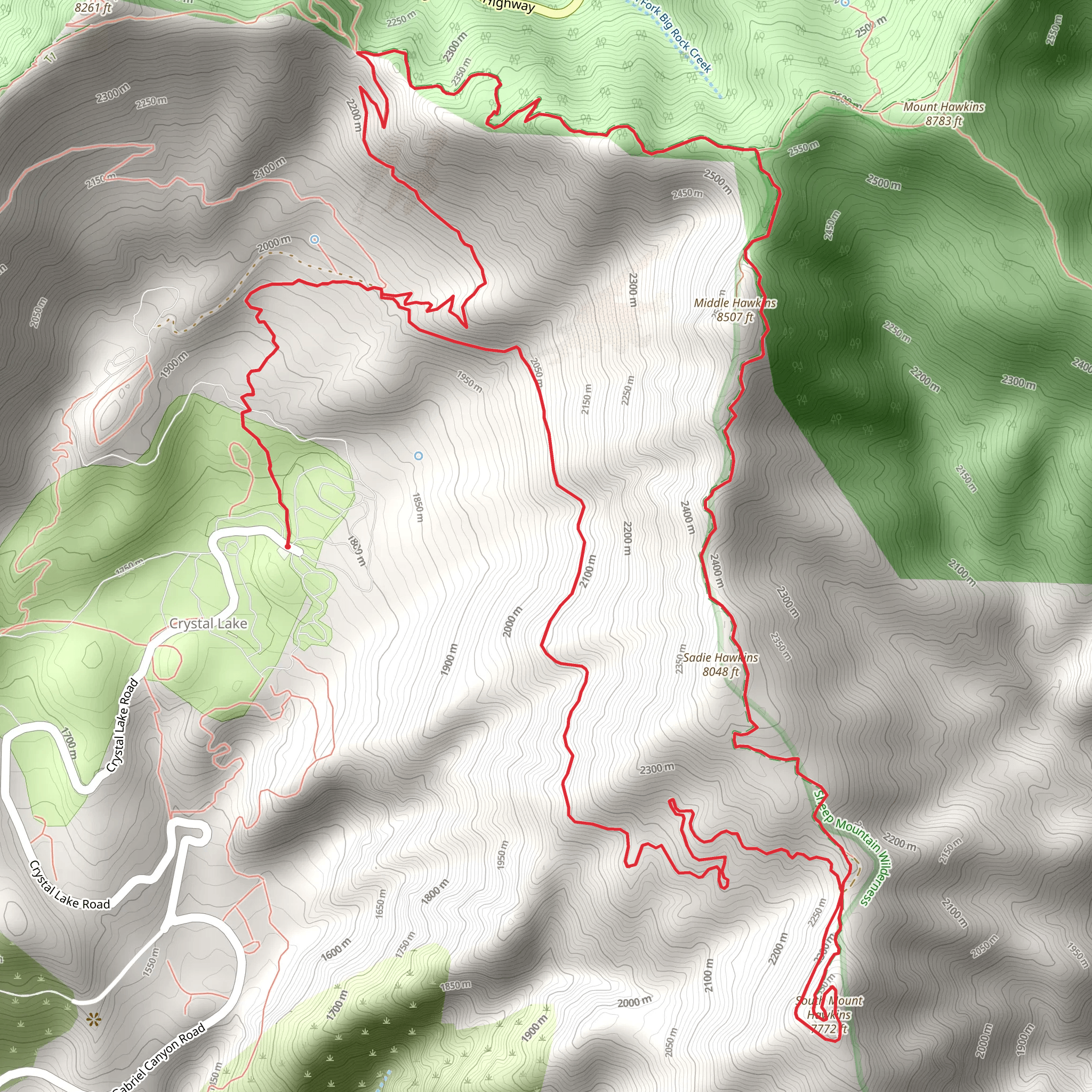 Sadie Hawkins and South Mount Loop mobile static map