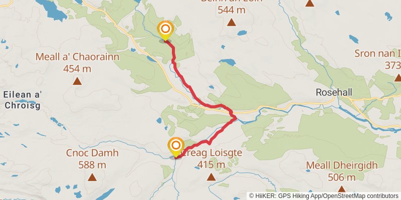 Fort William to Cape Wrath Walk stage 14 Map