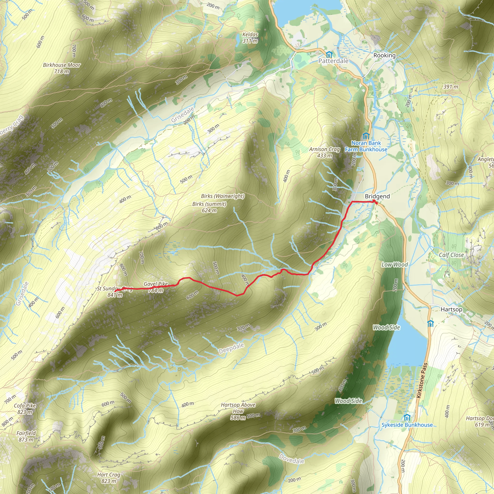 St Sunday Crag mobile static map