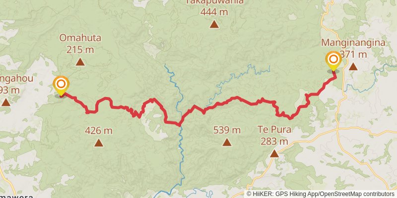 Te Araroa North Island stage 10 Map