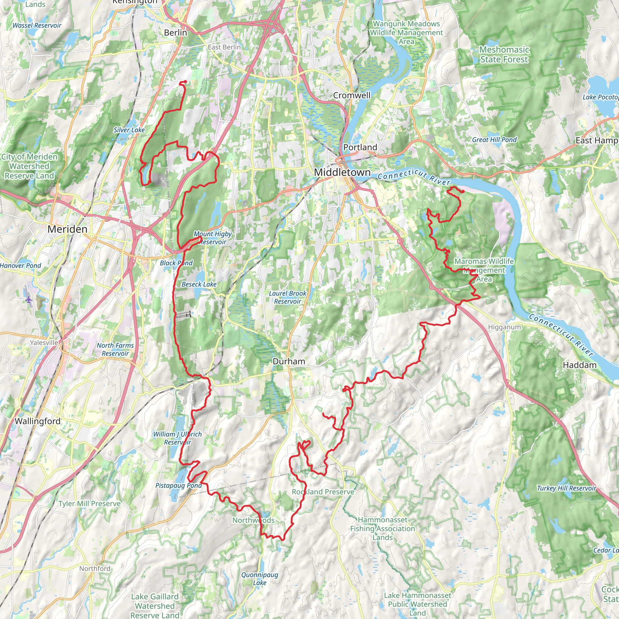 Mattabesett Trail mobile static map