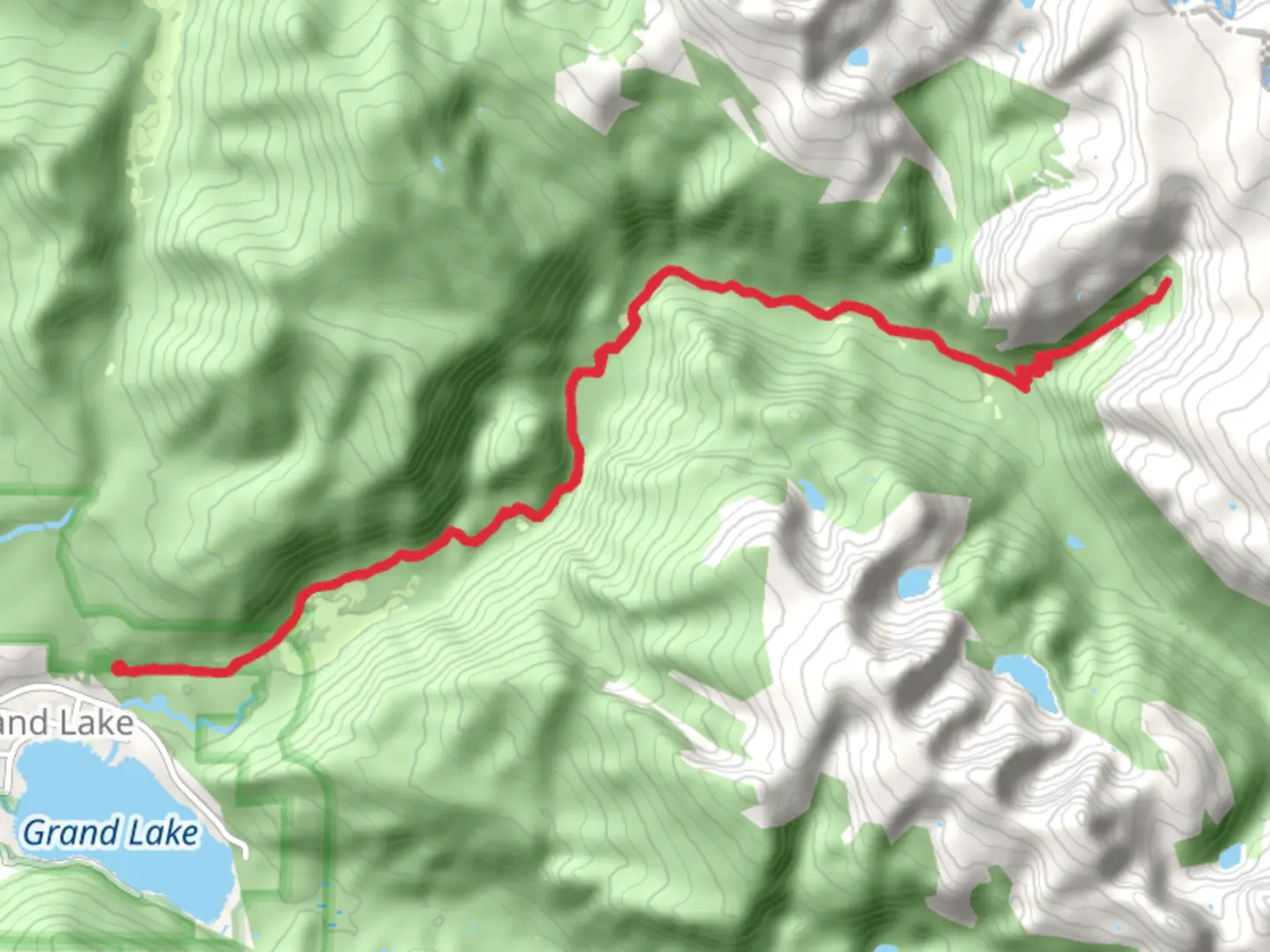 An image depicting the trail July Group Site via CDT and its surrounding area.