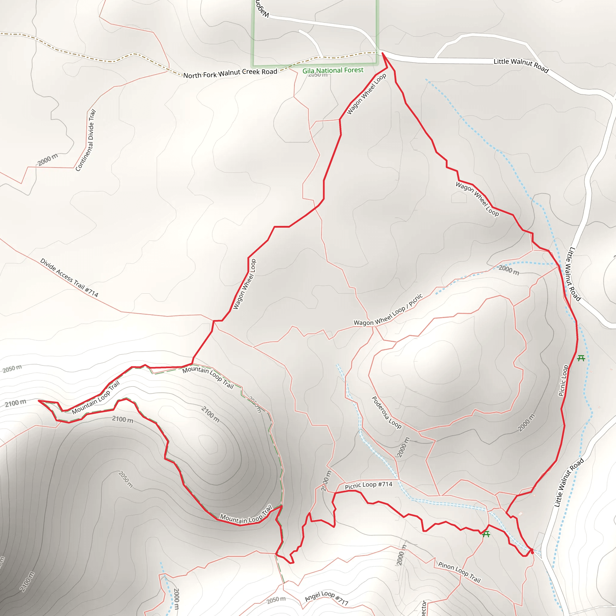 Wagon Wheel and Mountain Loop Trail mobile static map