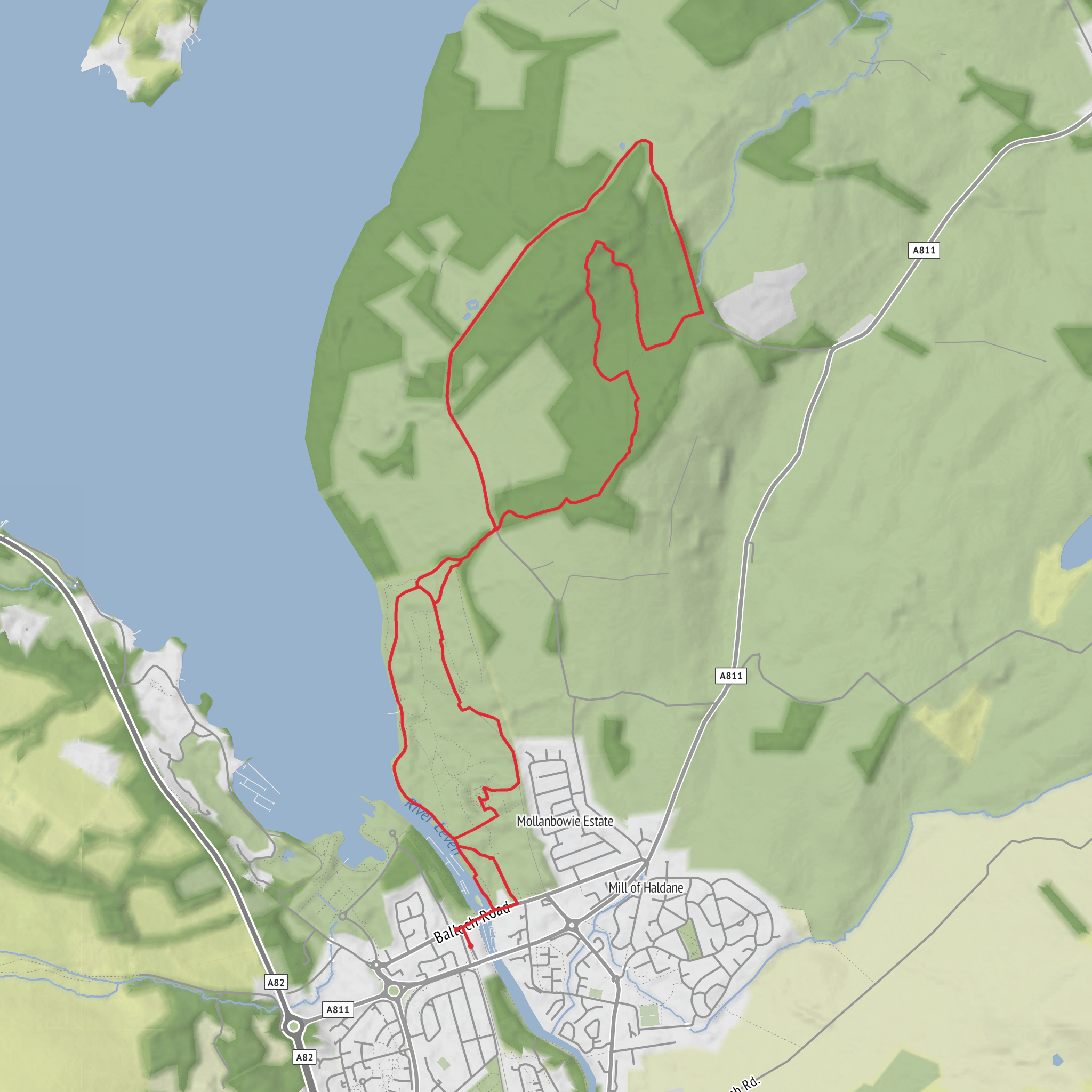 Balloch Castle & Knockour hill loop from Balloch mobile static map