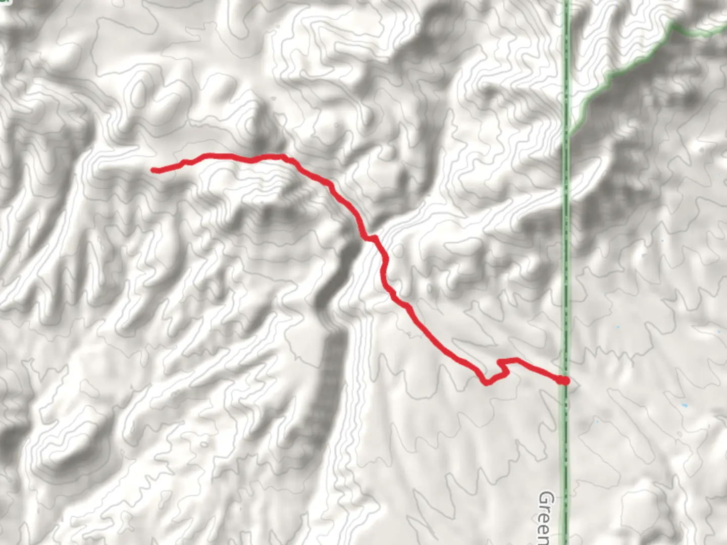 An image depicting the trail Auger Trail via Little Blue Trail and its surrounding area.