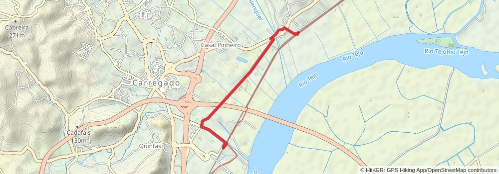 Camino Portugues da Costa alt 1 Map