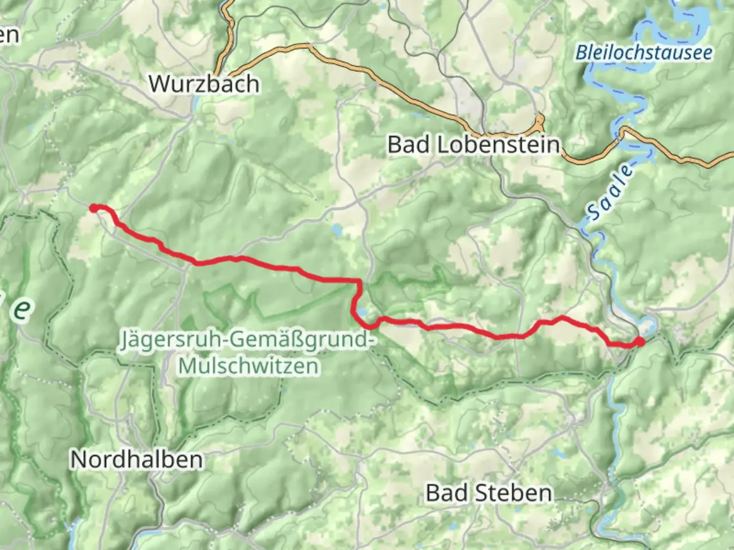 An image depicting the trail Grumbach to Blankenstein Walk and its surrounding area.