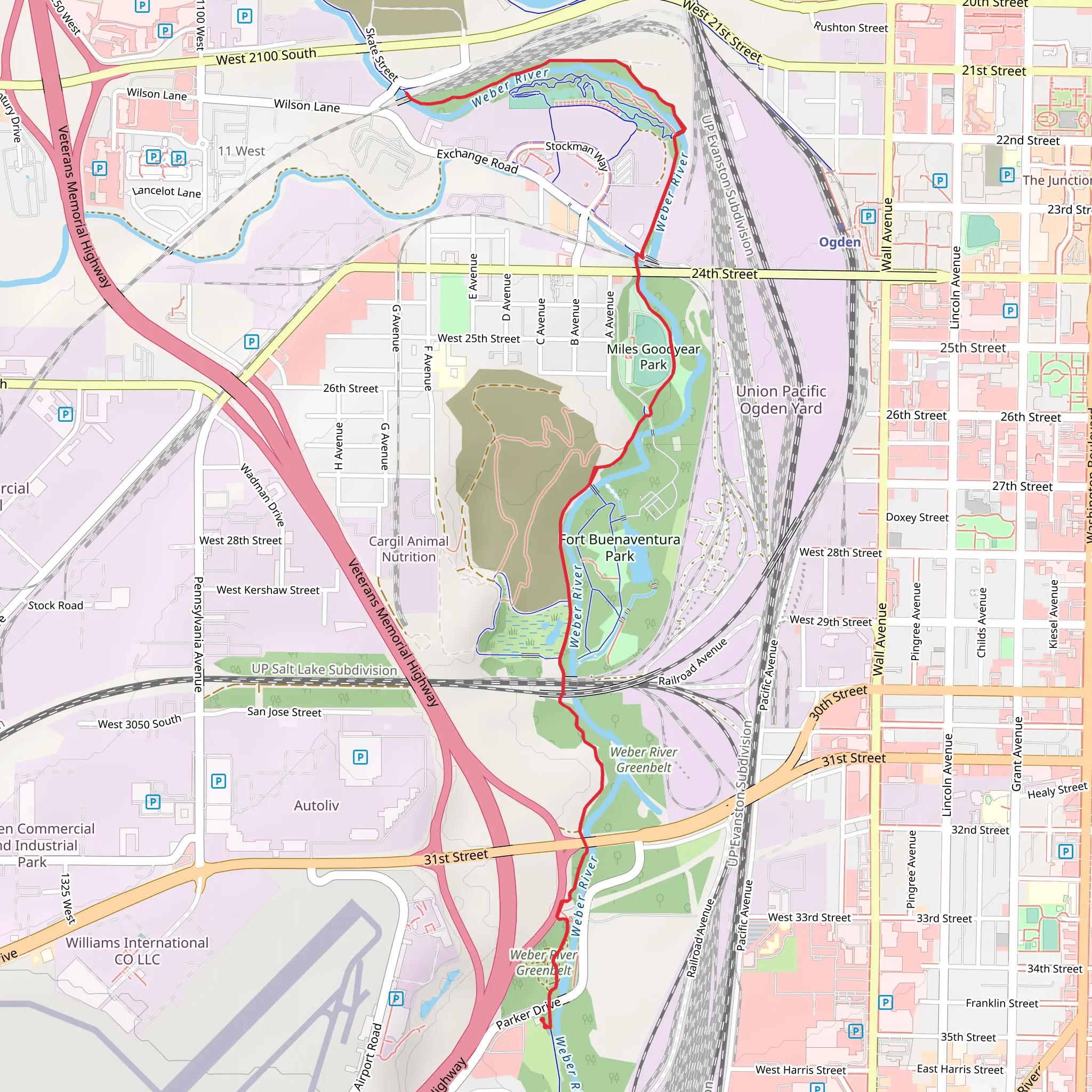 Weber River Parkway mobile static map
