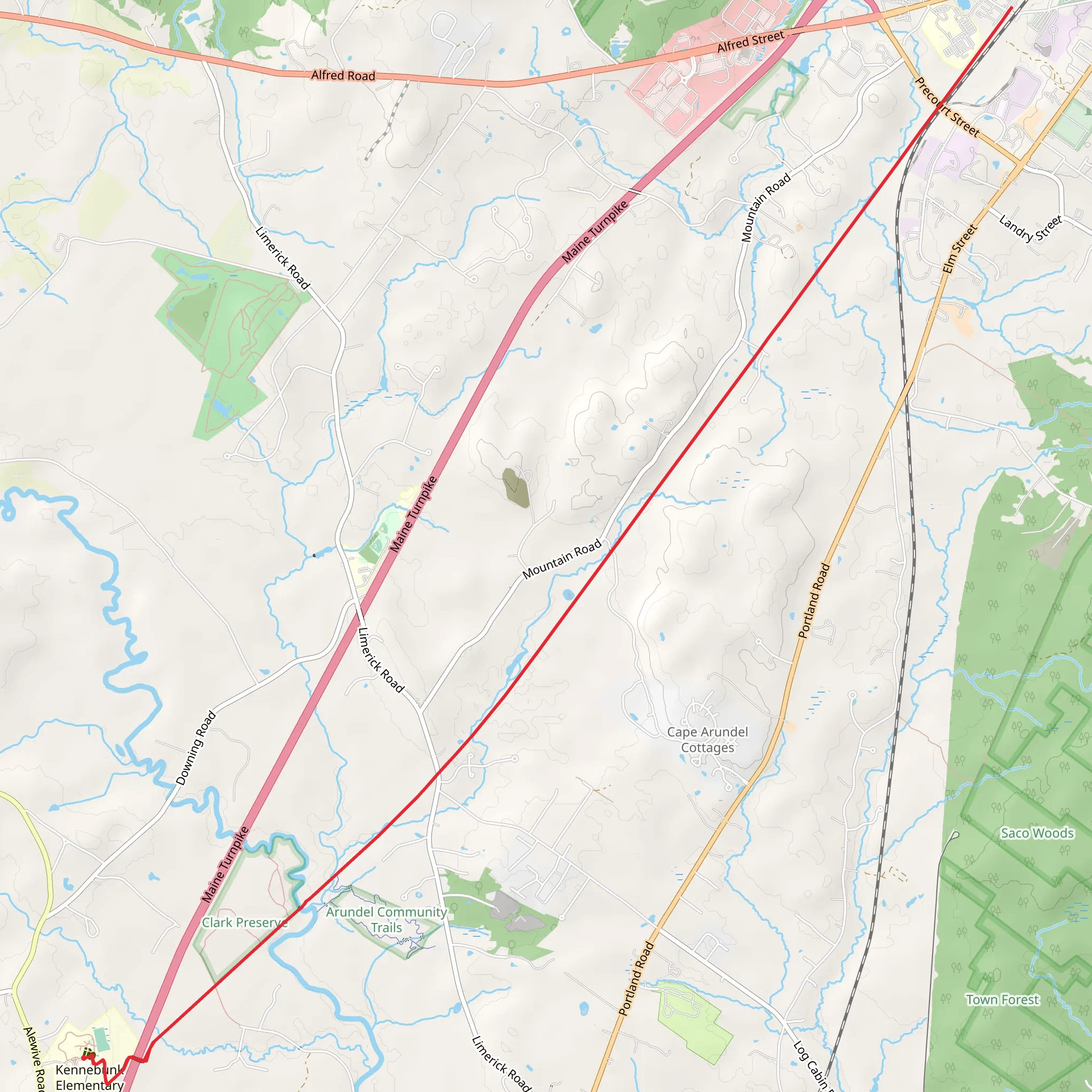 Greenwood Cemetery from Alewive Road mobile static map