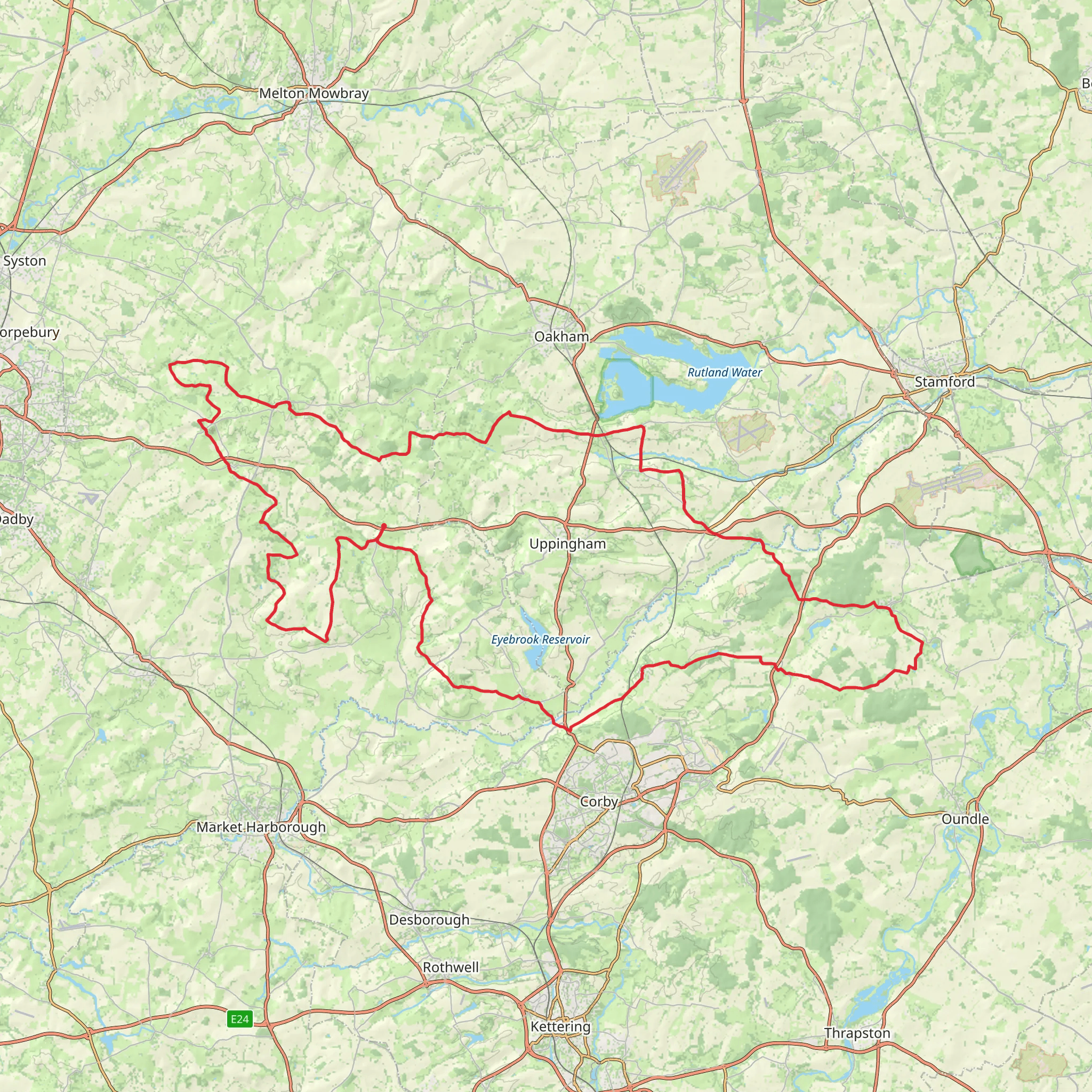 Uppingham Loop in Leicestershire mobile static map