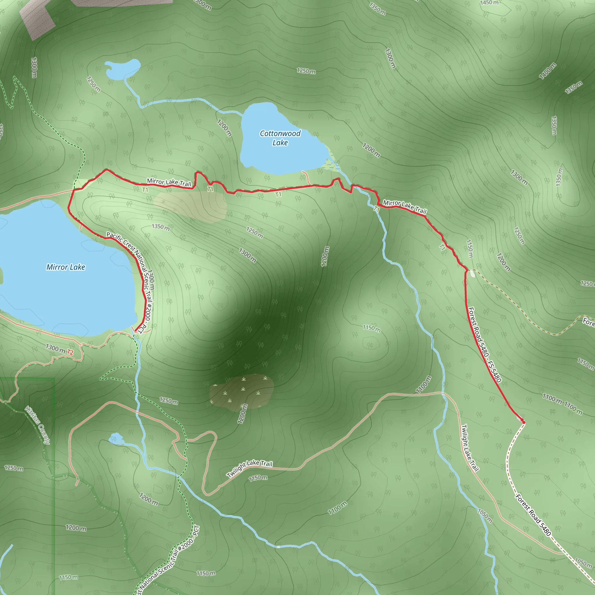 Mirror Lake Trail mobile static map